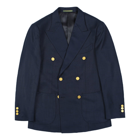 Navy Double-Breasted Wool Blazer – Inspired by Classic Men’s Suits Plus Size